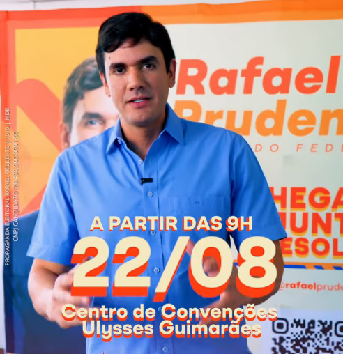 Rafael Prudente convoca apoiadores para grande encontro no Centro de Convenções