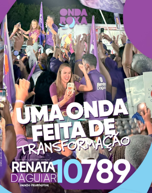 Renata D’Aguiar destaca crescimento da “Onda Roxa” e convoca população a participar do movimento