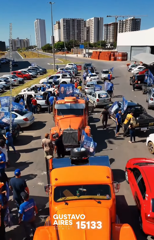 Carreata reúne apoiadores e marca mobilização de Gustavo Aires no Distrito Federal