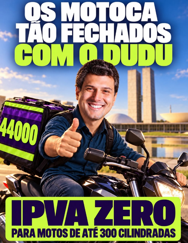 Eduardo Pedrosa solicita estudo para redução ou isenção de IPVA para motoboys e motoristas de aplicativo no DF