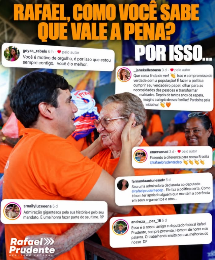 Rafael Prudente destaca a importância da proximidade com a população e agradece demonstrações de carinho e confiança