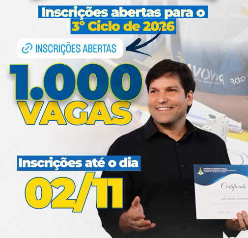 Deputado Robério Negreiros destaca abertura de mil vagas para o 3º ciclo do RenovaDF 2026