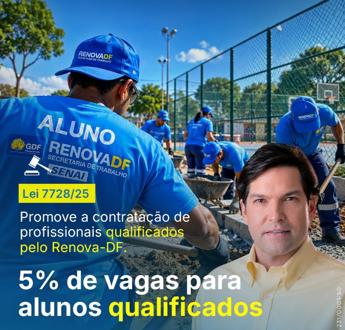 Lei de Robério Negreiros amplia oportunidades para formados pelo RenovaDF